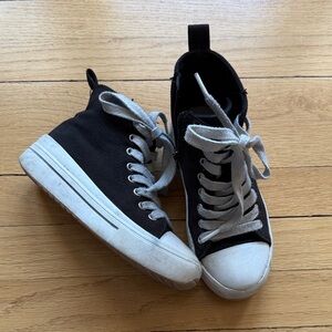 Black and White High-Top Sneakers